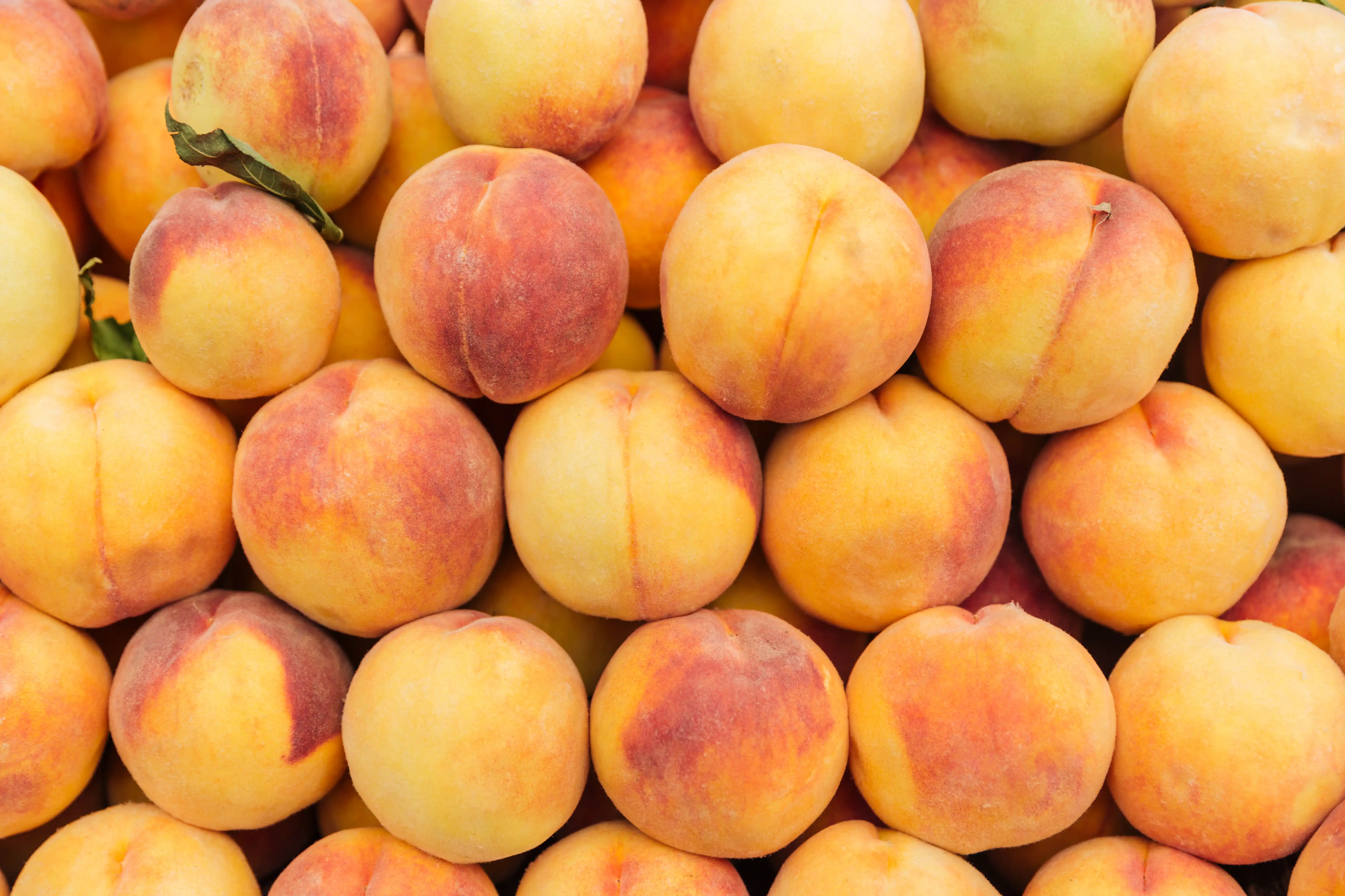 a pile of peaches